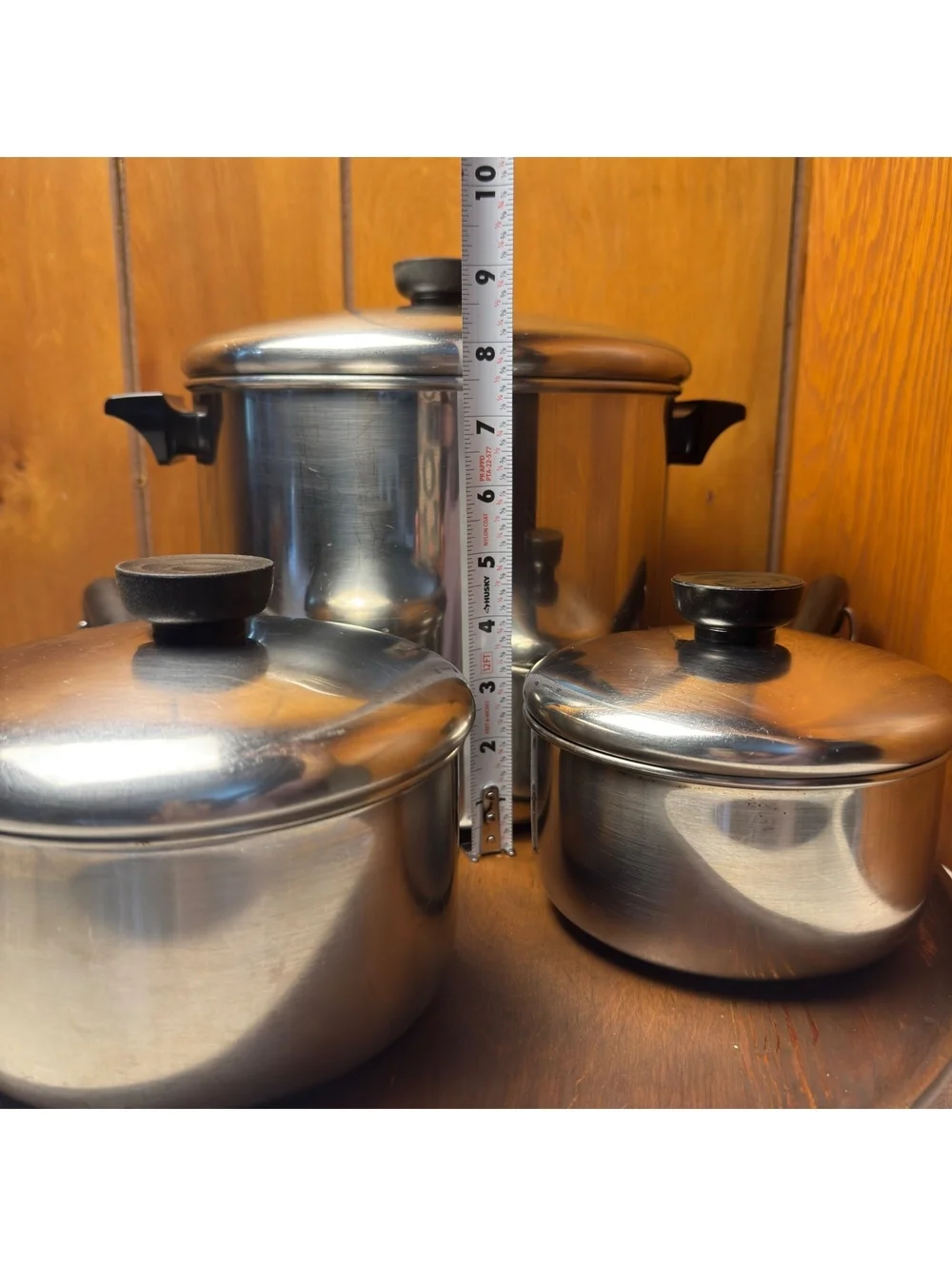 Vintage Revere Ware Stainless Steel Cookware Set 1 Qt 1.5 Qt 8 Qt Pots With Lids